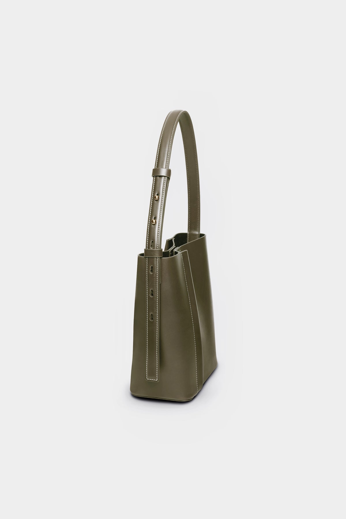 THE MEDIUM TOTE PLISSÉ KHAKI LEATHER