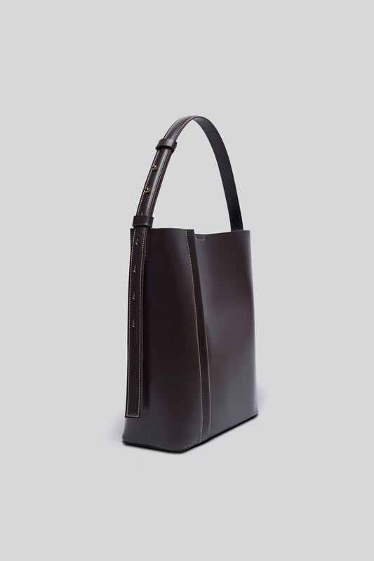 THE LARGE TOTE PLISSÉ ACI KAHVE