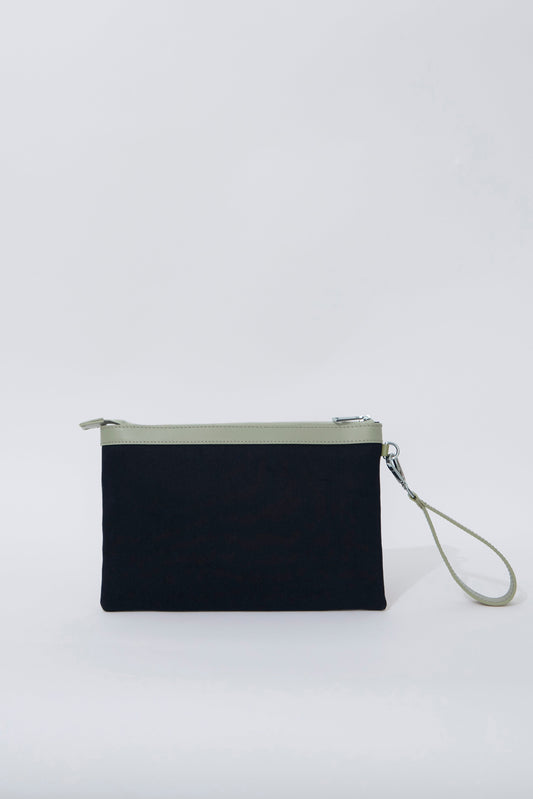 STITCHED CLUTCH NAVY/OIL GREEN
