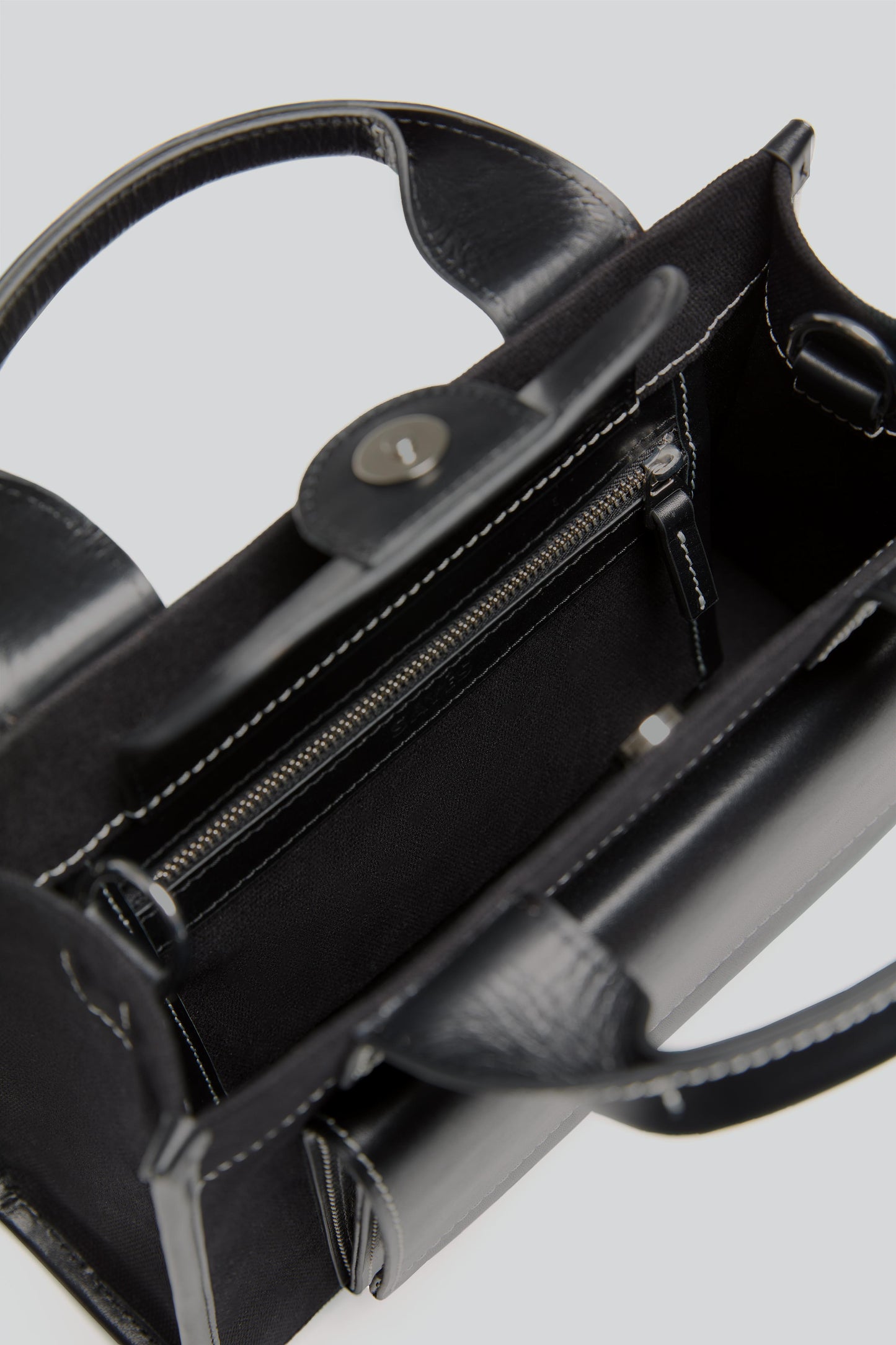 STITCHED POCKET MINI TOTE SİYAH