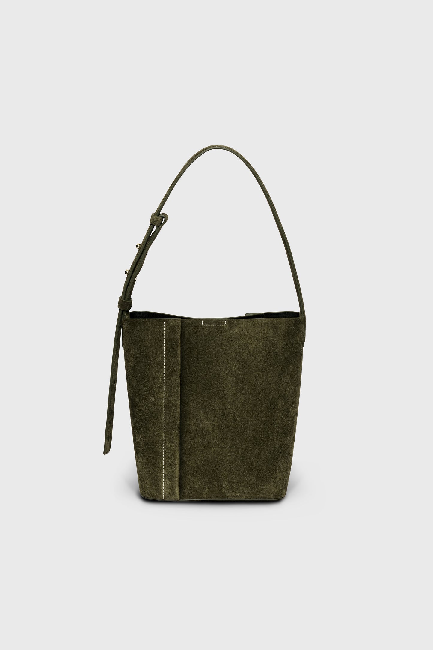 THE MEDIUM TOTE PLISSÉ BROWN SUEDE