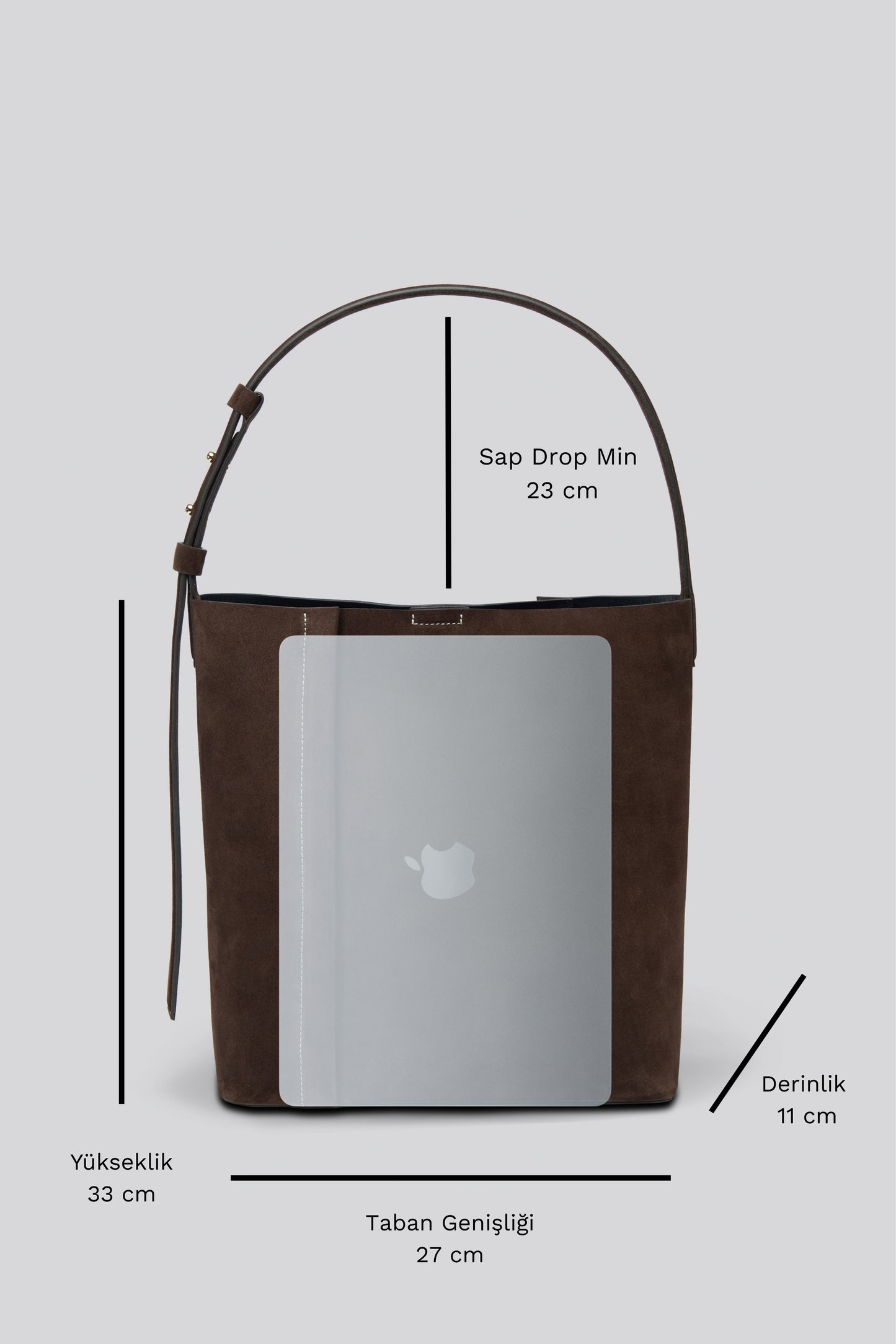 THE LARGE TOTE PLISSÉ KAHVERENGİ SÜET