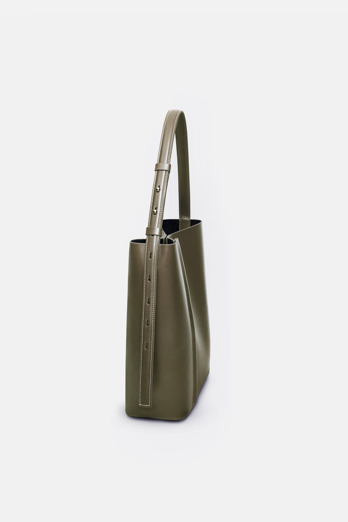 THE LARGE TOTE PLISSÉ KHAKI LEATHER