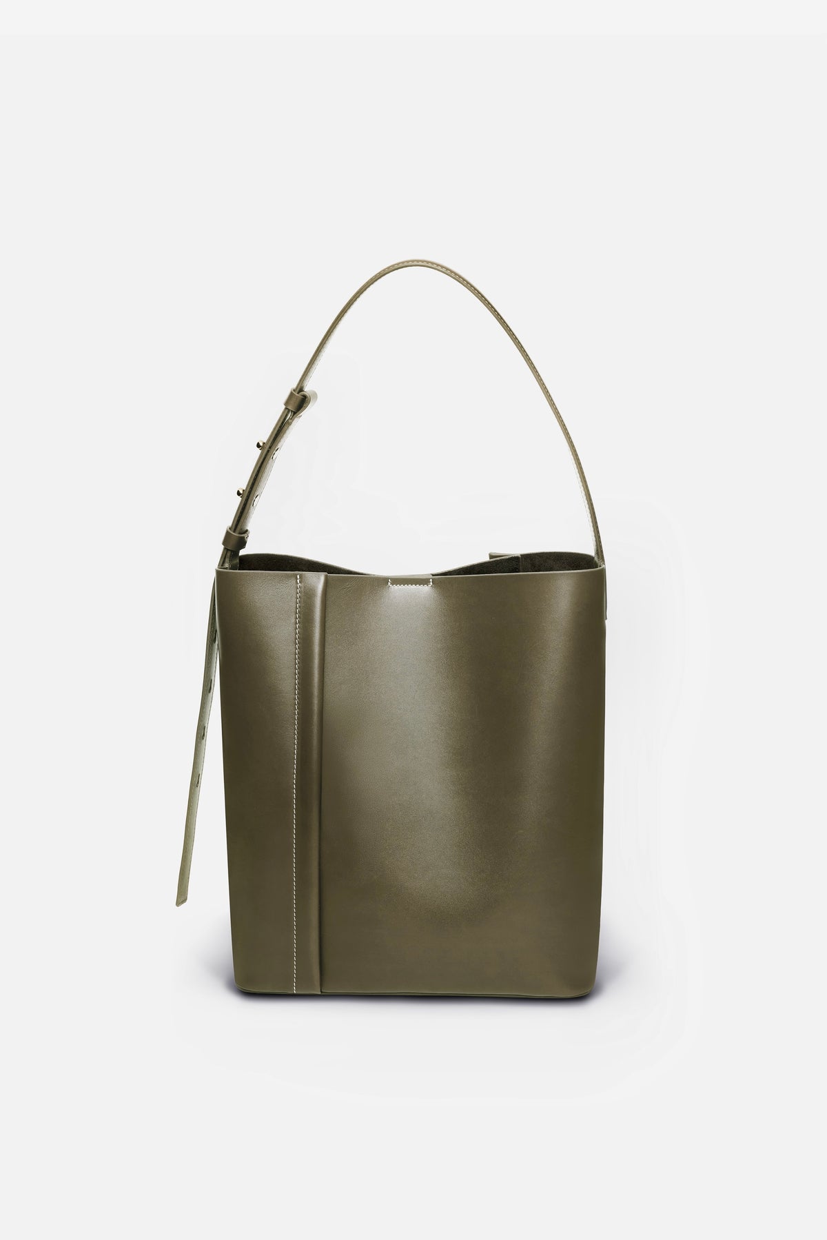 THE LARGE TOTE PLISSÉ KHAKI LEATHER