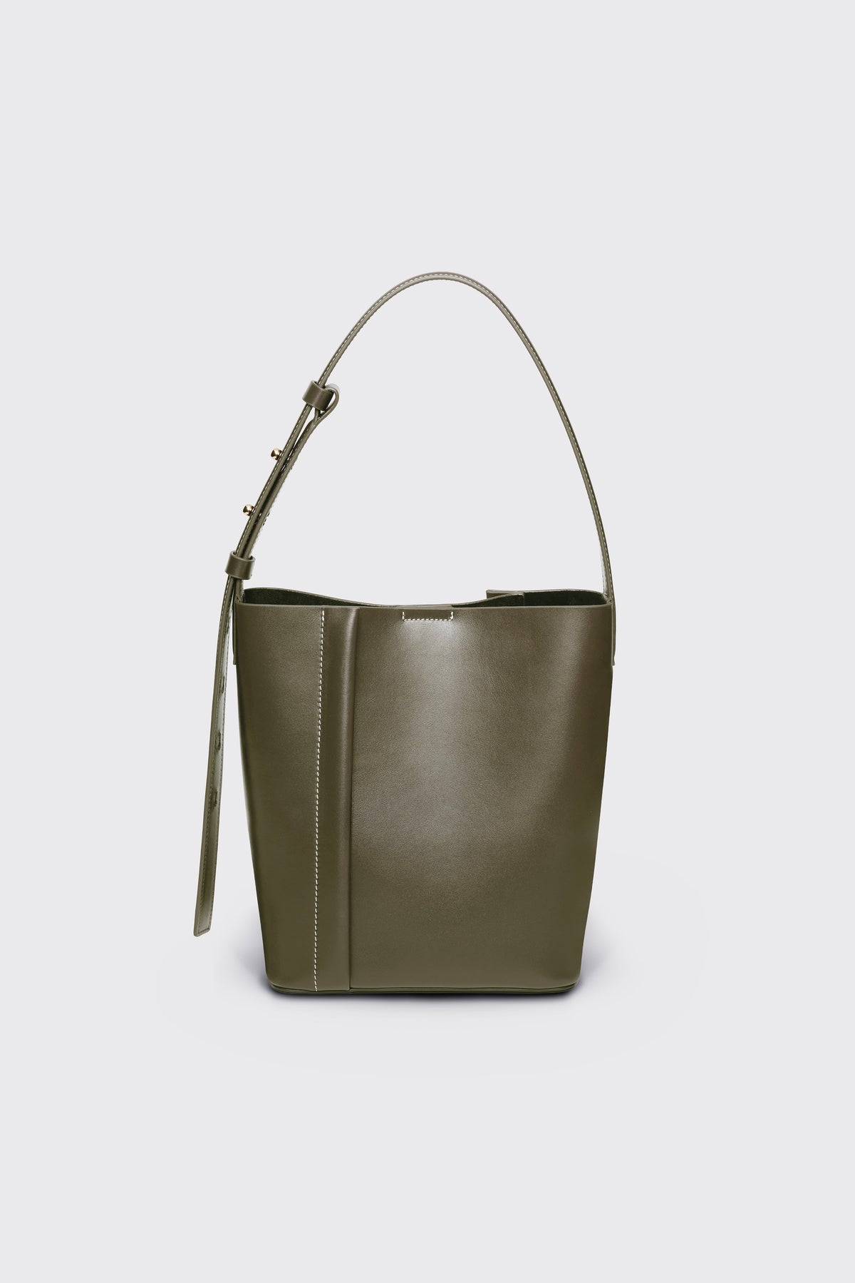 THE MEDIUM TOTE PLISSÉ KHAKI LEATHER