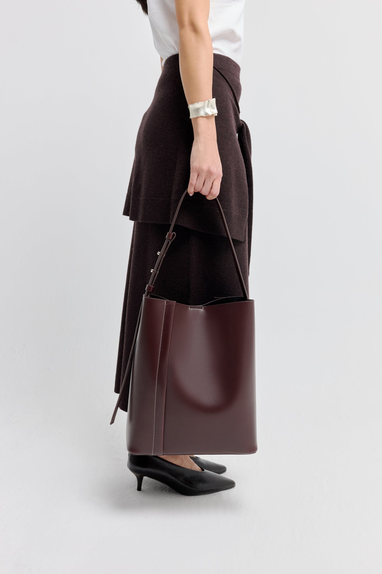 THE LARGE TOTE PLISSÉ BORDO