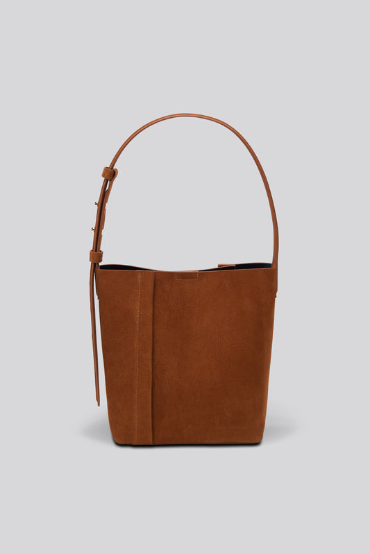 THE MEDIUM TOTE PLISSÉ KARAMEL NUBUK