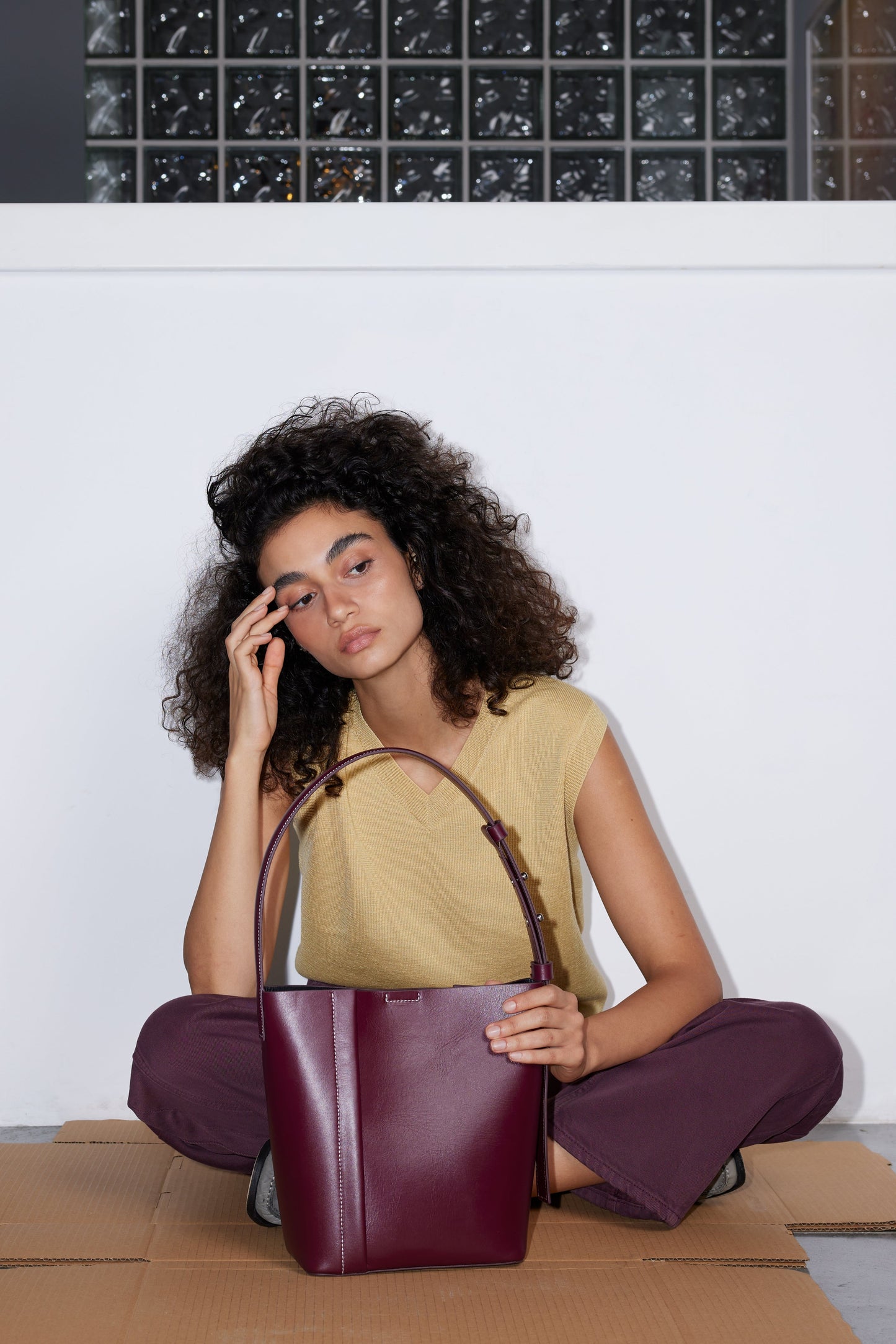 THE MEDIUM TOTE PLISSÉ BORDO