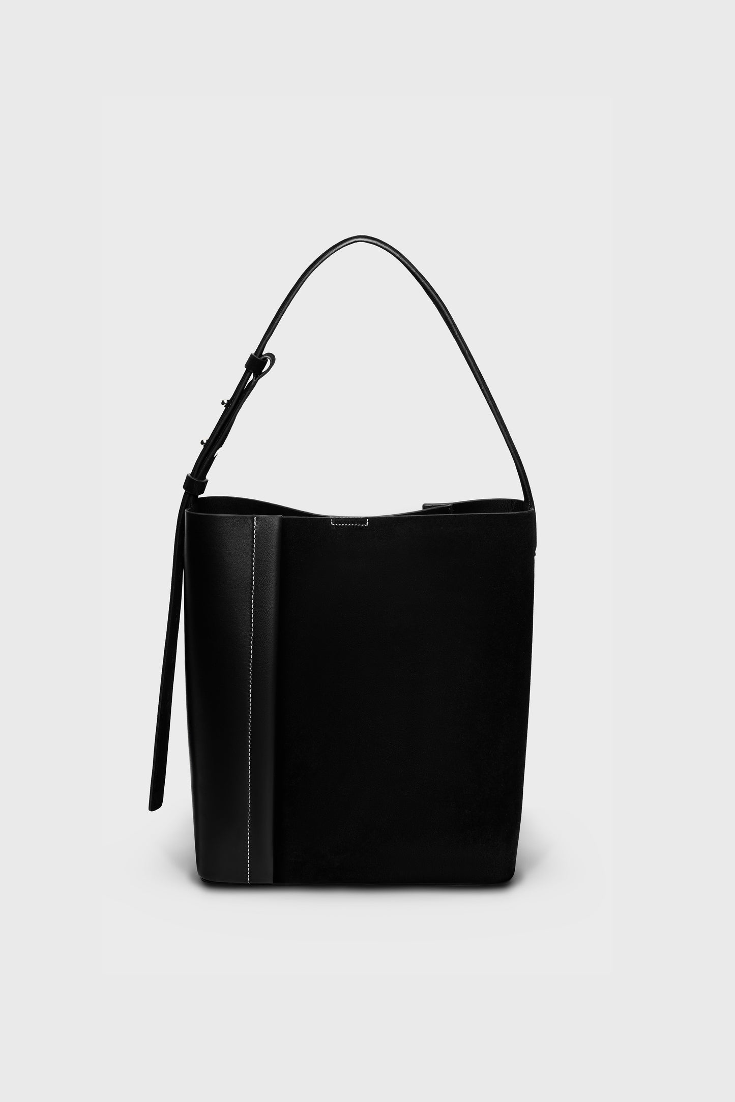 THE LARGE TOTE PLISSÉ BLACK SUEDE