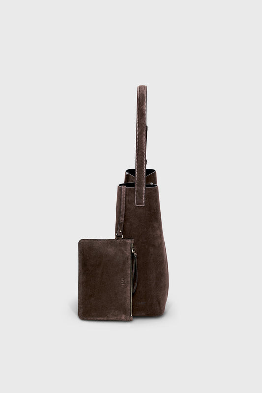 THE LARGE TOTE PLISSÉ KAHVERENGİ SÜET