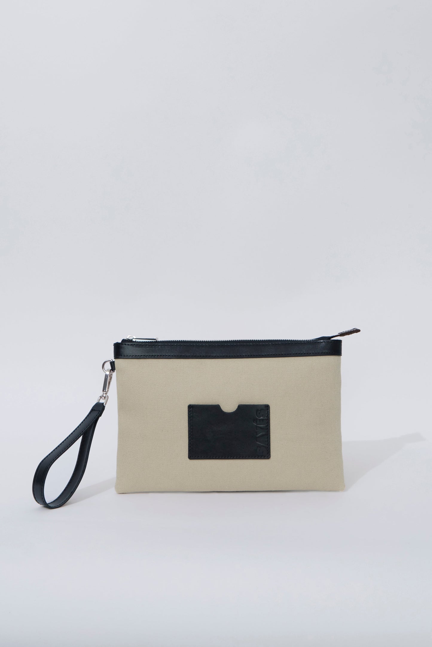 STITCHED CLUTCH BEJ/SİYAH