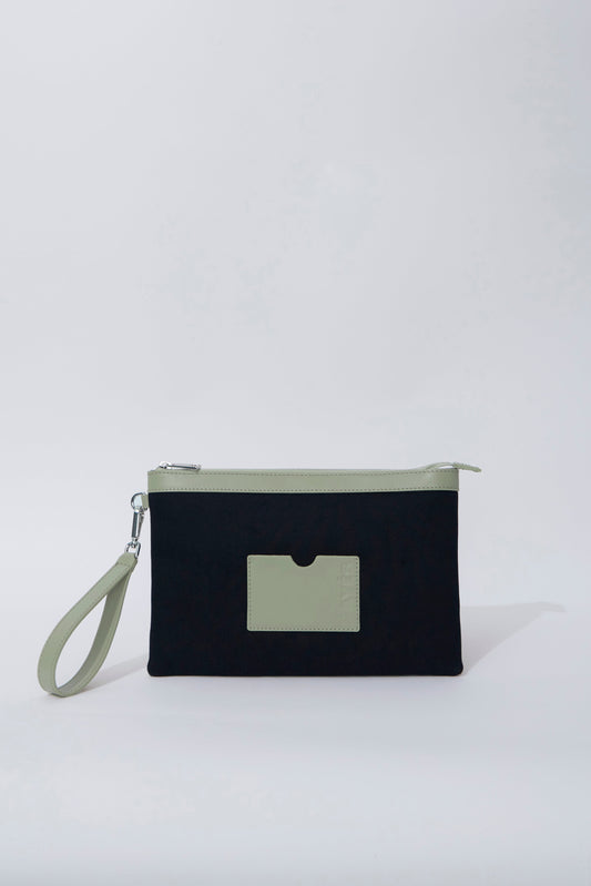 STITCHED CLUTCH LACİVERT/YAĞ YEŞİLİ