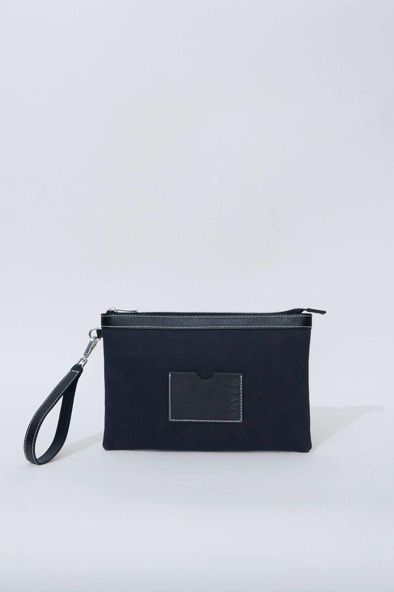 STITCHED CLUTCH LACİVERT/SİYAH