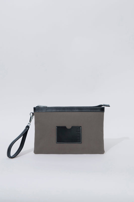 STITCHED CLUTCH VİZON/SİYAH