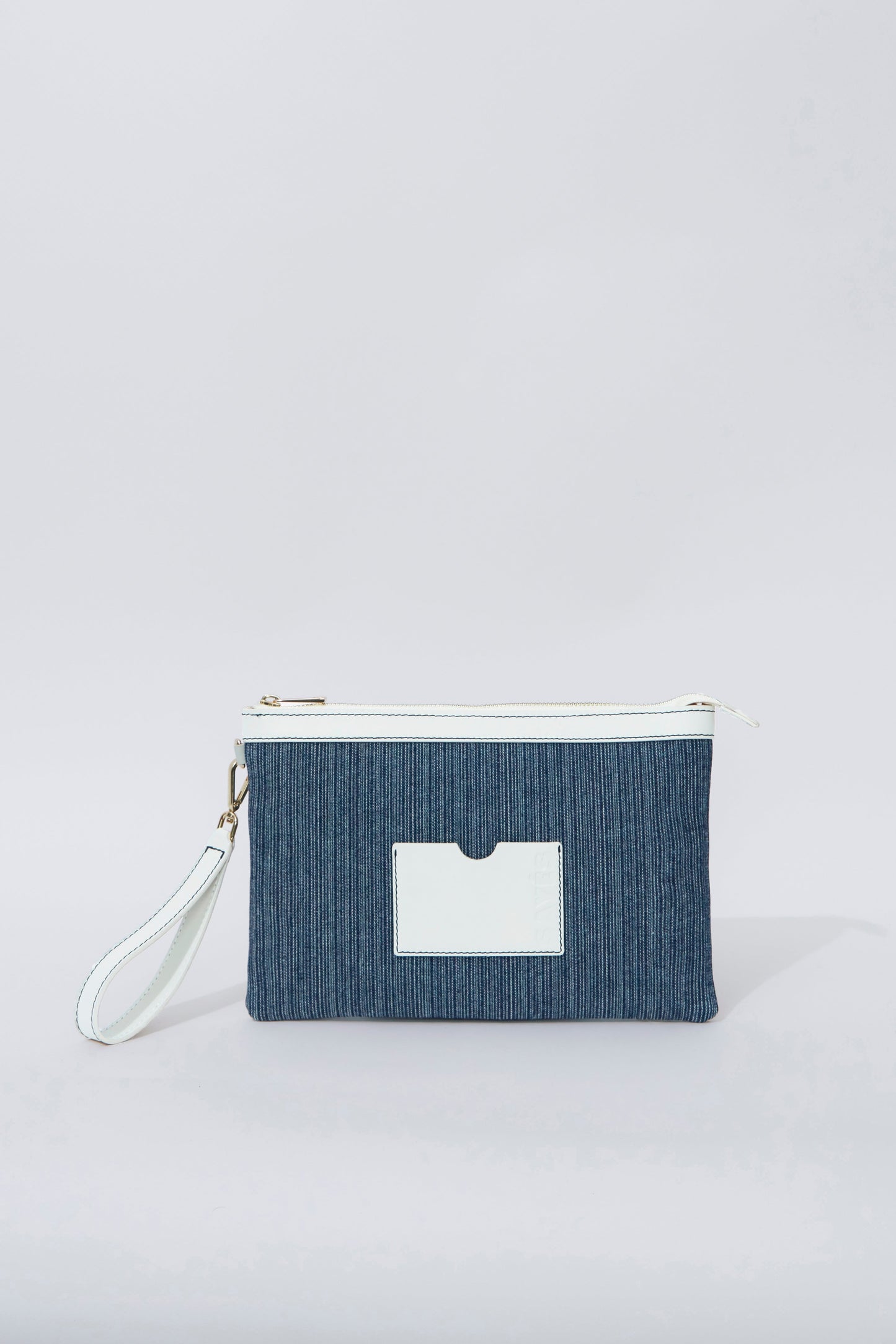 STITCHED CLUTCH IN MARINE/OFF-WHITE