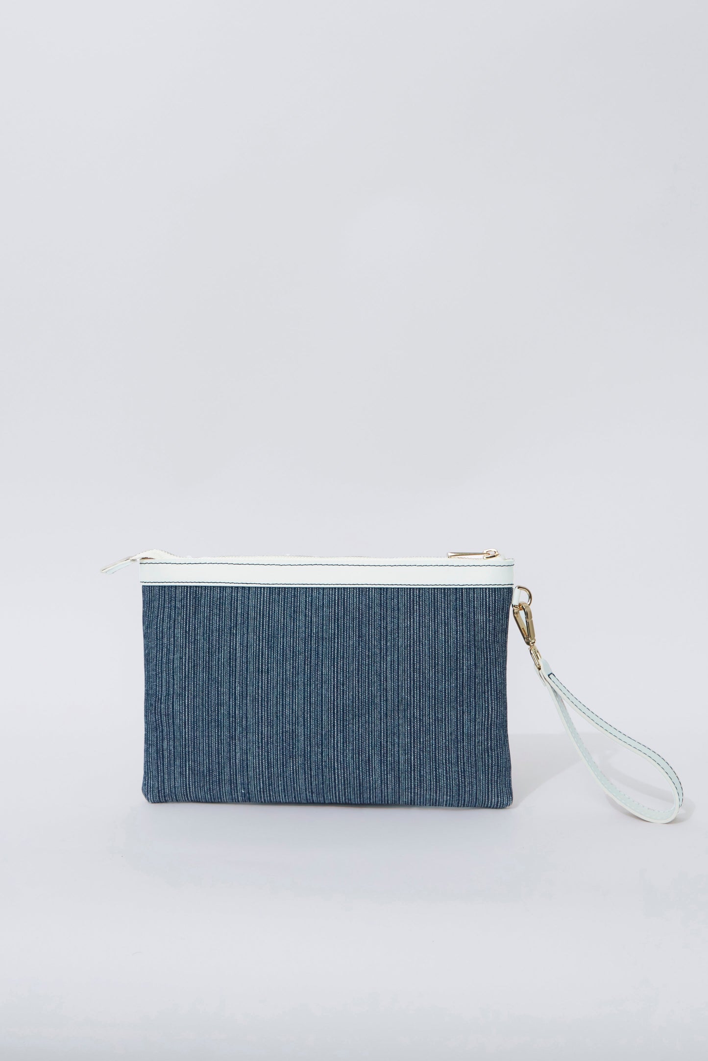STITCHED CLUTCH IN MARINE/OFF-WHITE