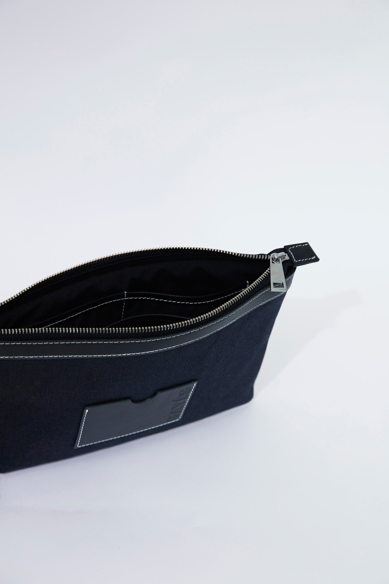 STITCHED CLUTCH LACİVERT/SİYAH