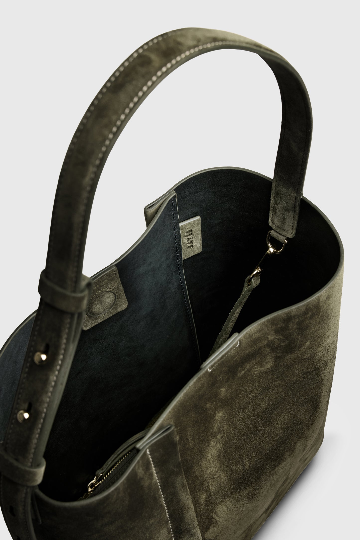 THE LARGE TOTE PLISSÉ HAKİ SÜET