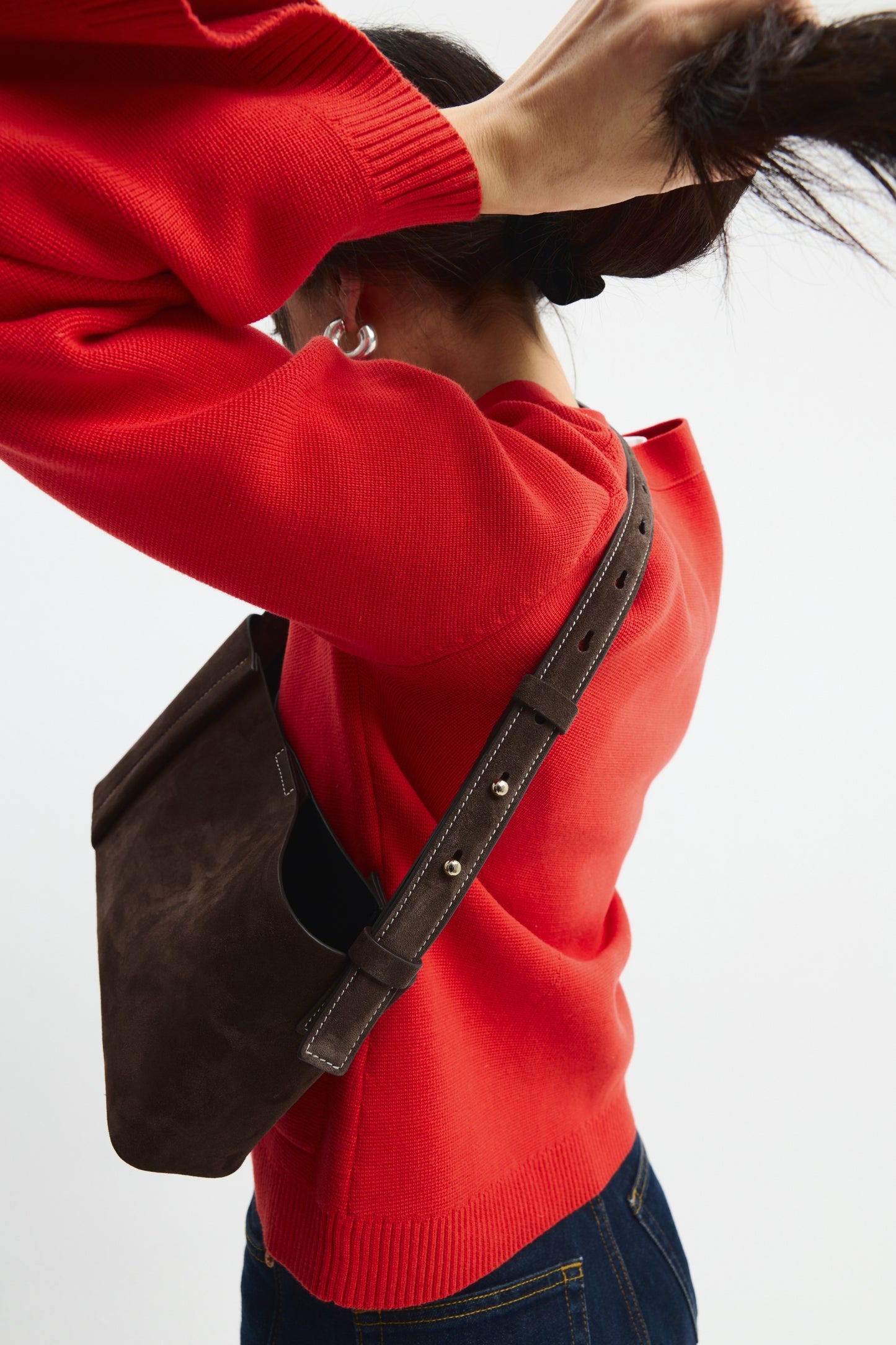 THE SMALL TOTE PLISSÉ KAHVERENGİ SÜET