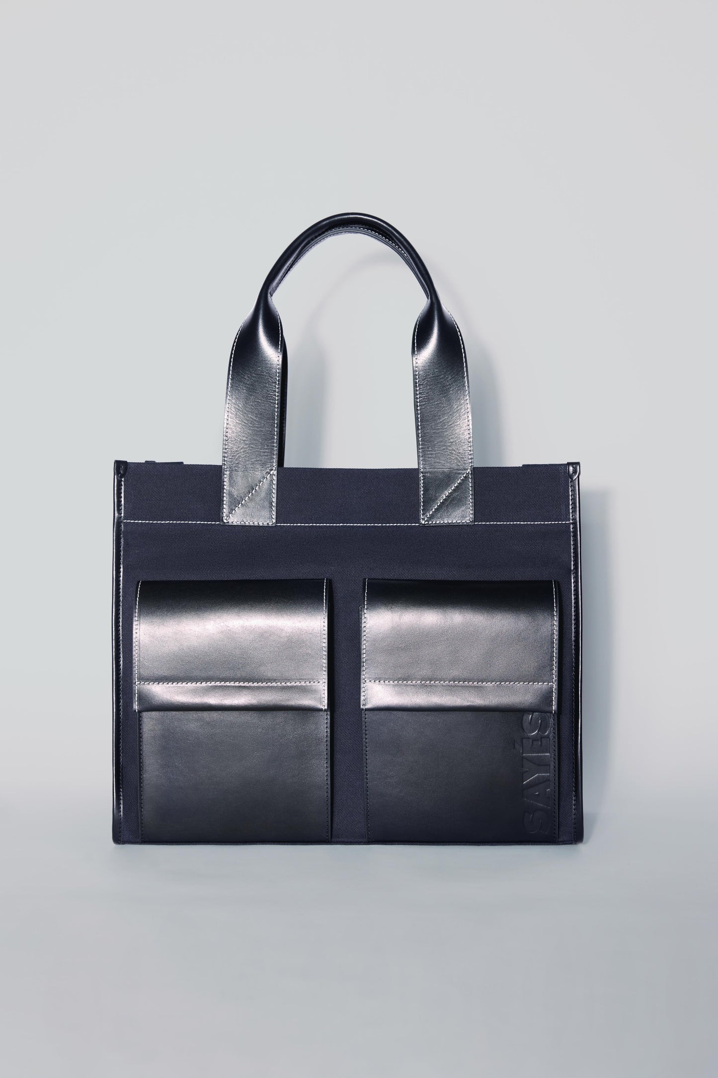 STITCHED POCKET MAXI TOTE LACİVERT/SİYAH