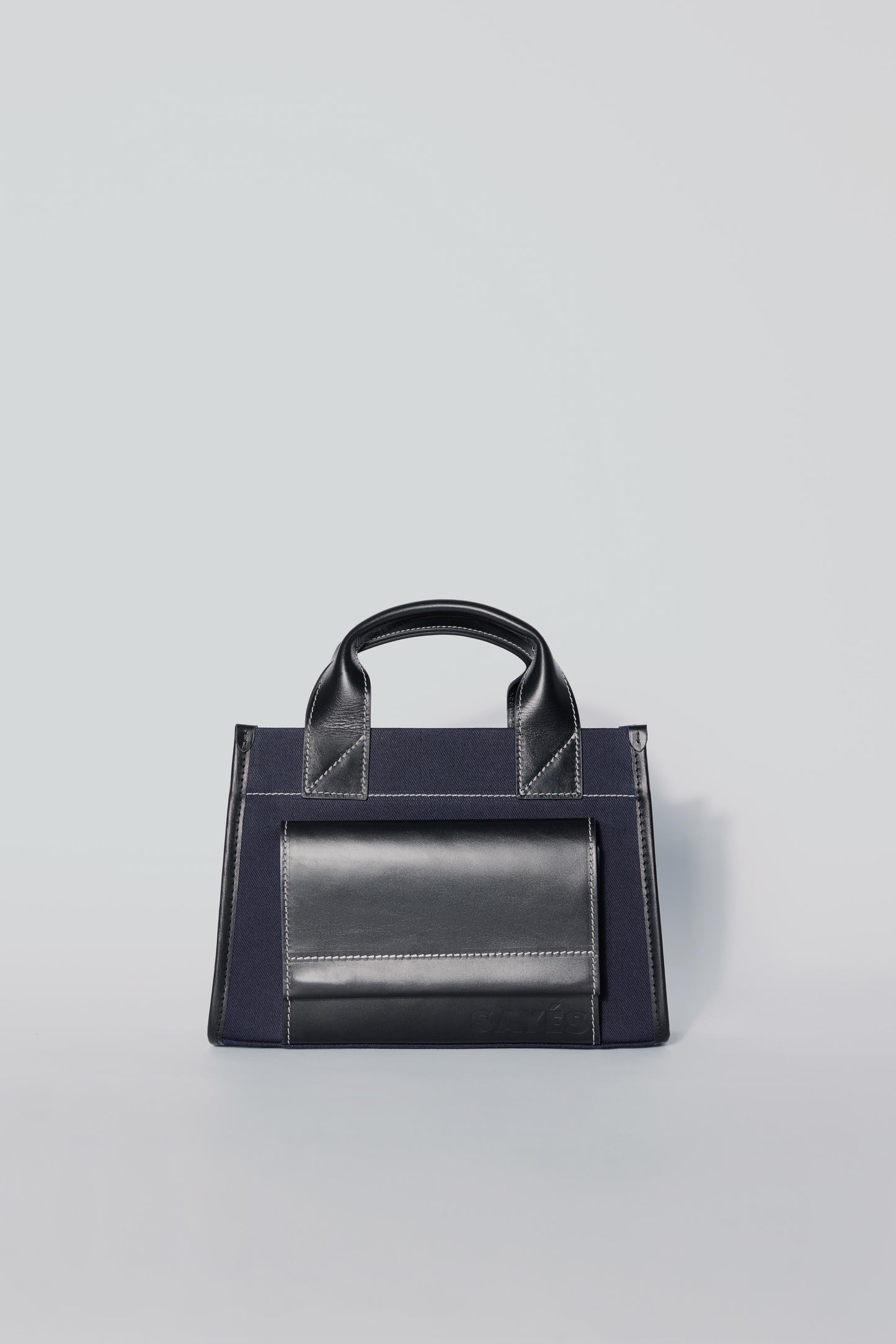 STITCHED POCKET MINI TOTE LACİVERT/SİYAH