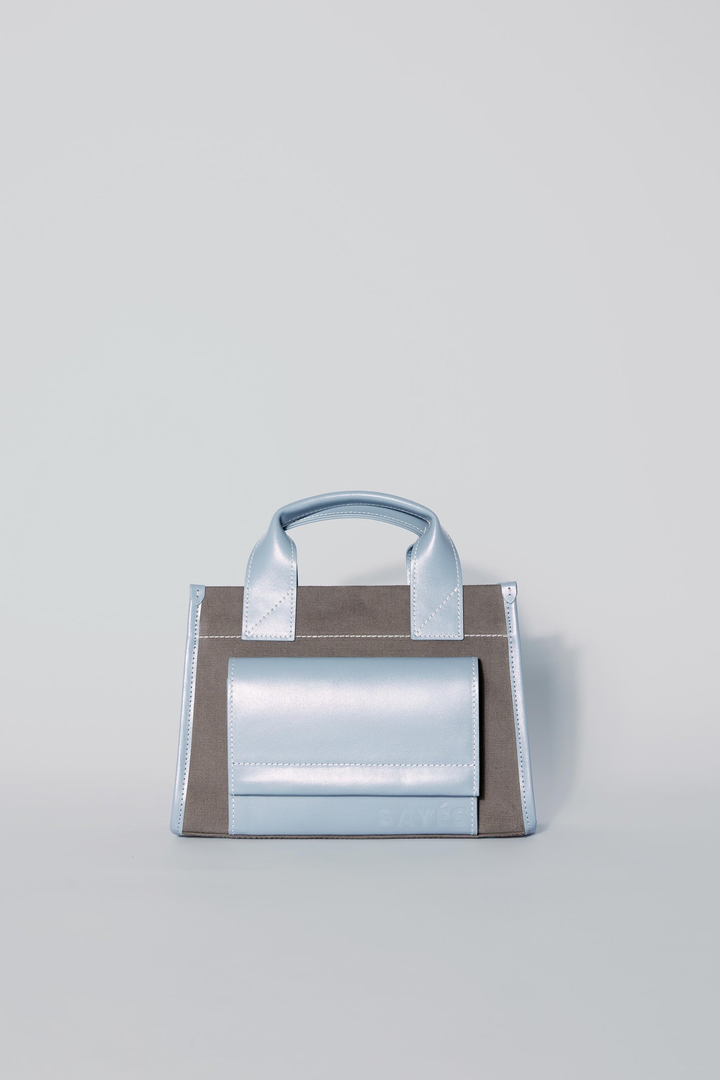 STITCHED POCKET MINI TOTE VİZON/MAVİ