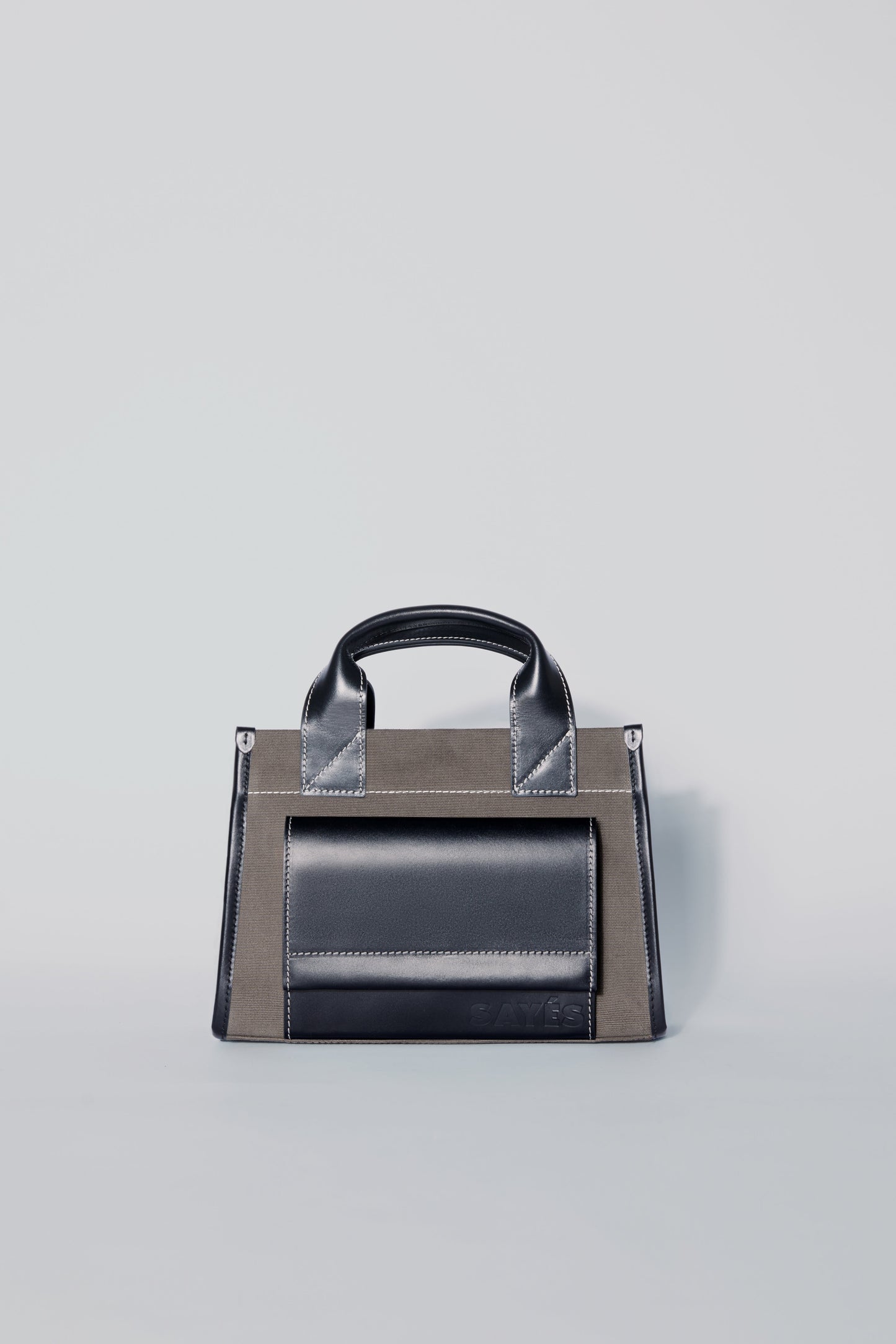 STITCHED POCKET MINI TOTE VİZON/SİYAH