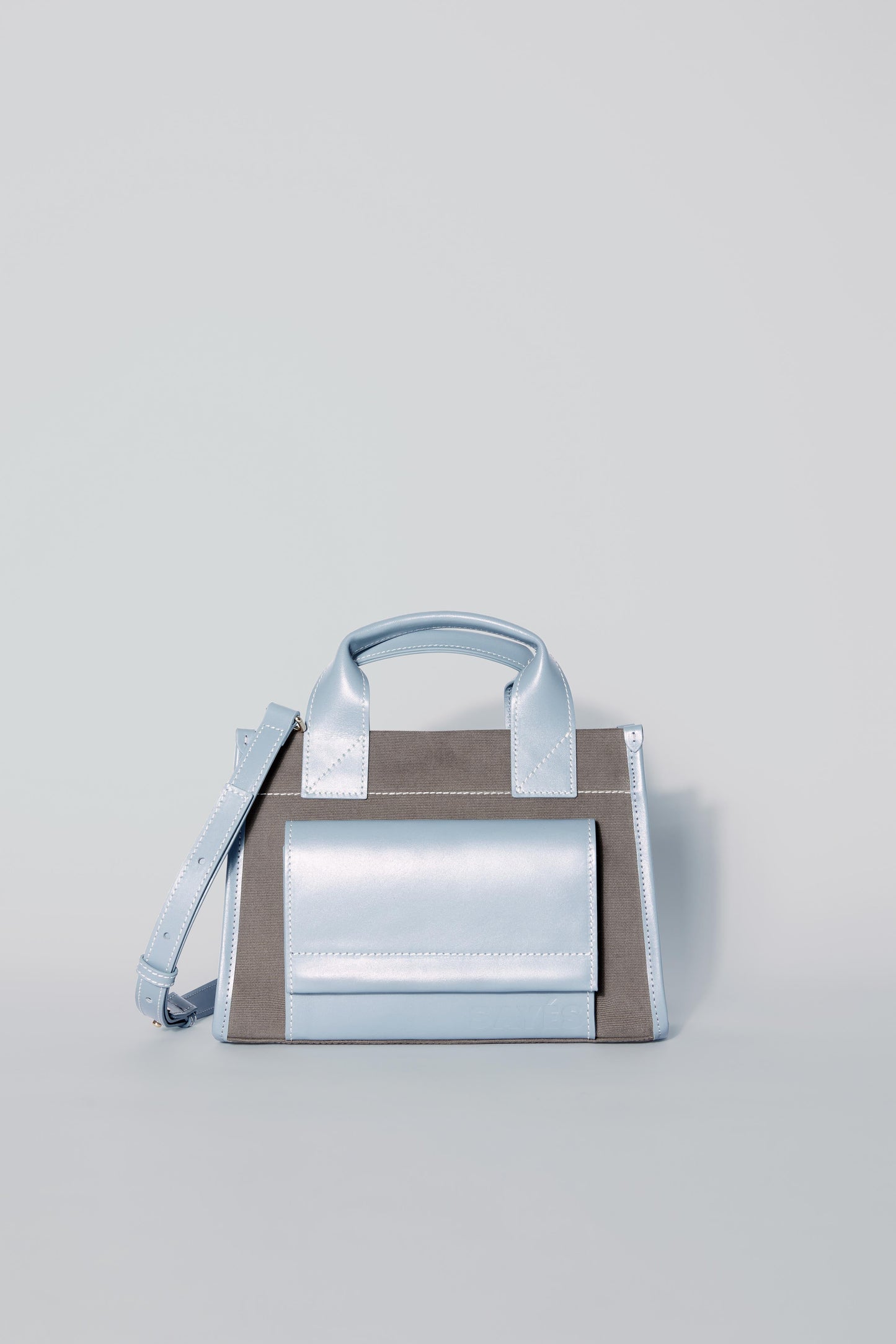 STITCHED POCKET MINI TOTE VİZON/MAVİ