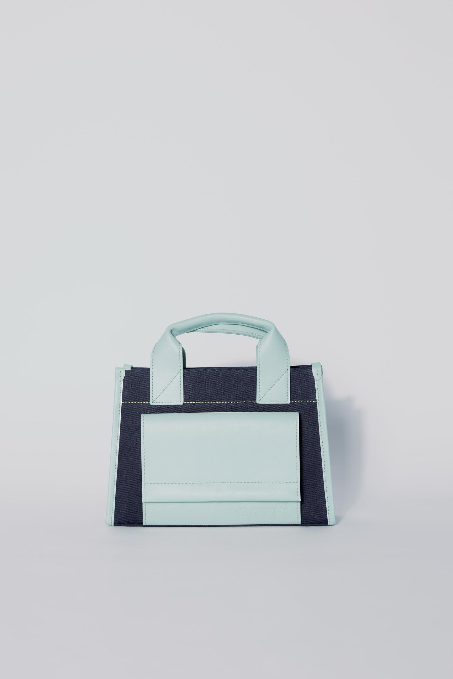 STITCHED POCKET MINI TOTE LACİVERT/SU YEŞİLİ