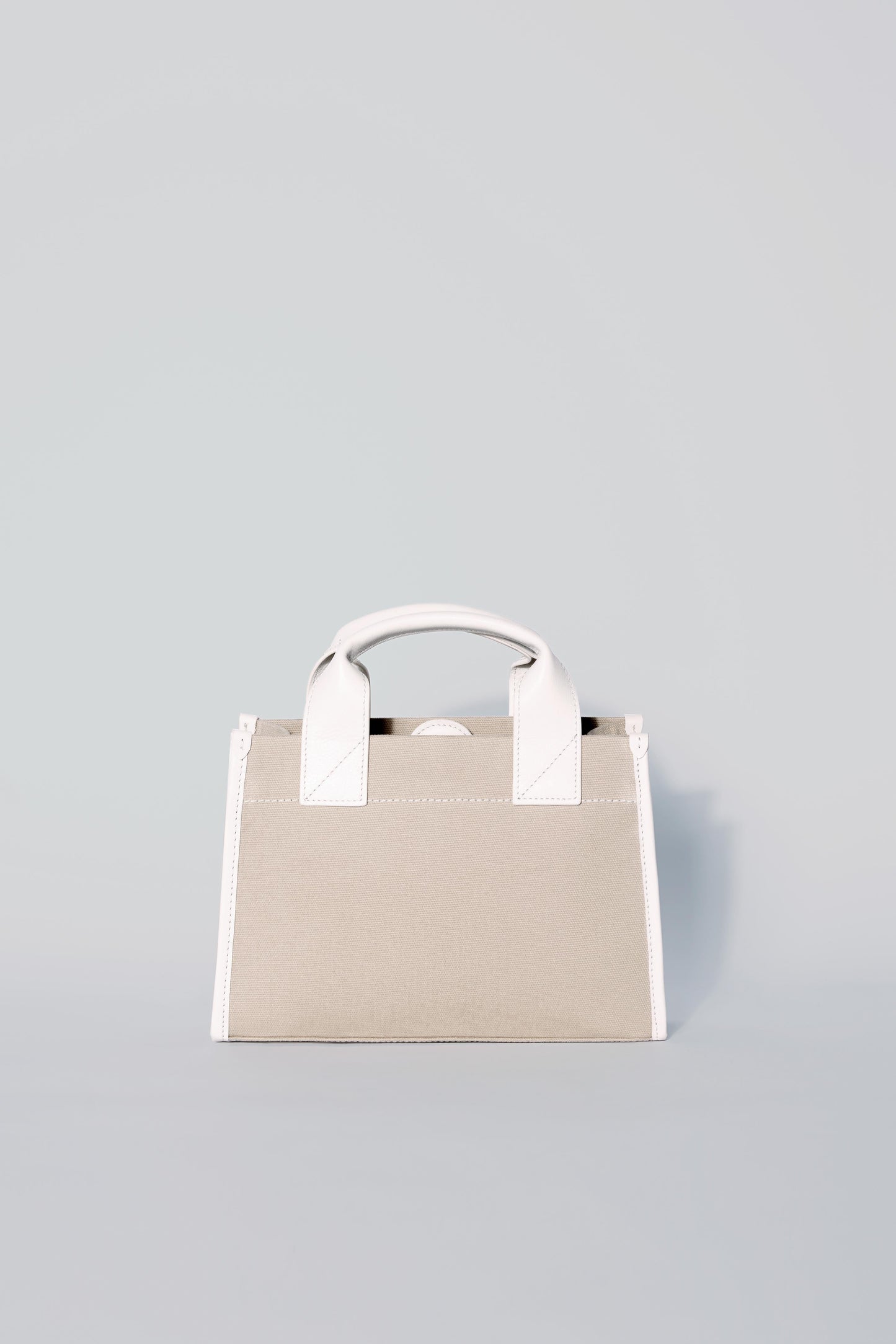 STITCHED POCKET MINI TOTE IN BEIGE/OFF-WHITE