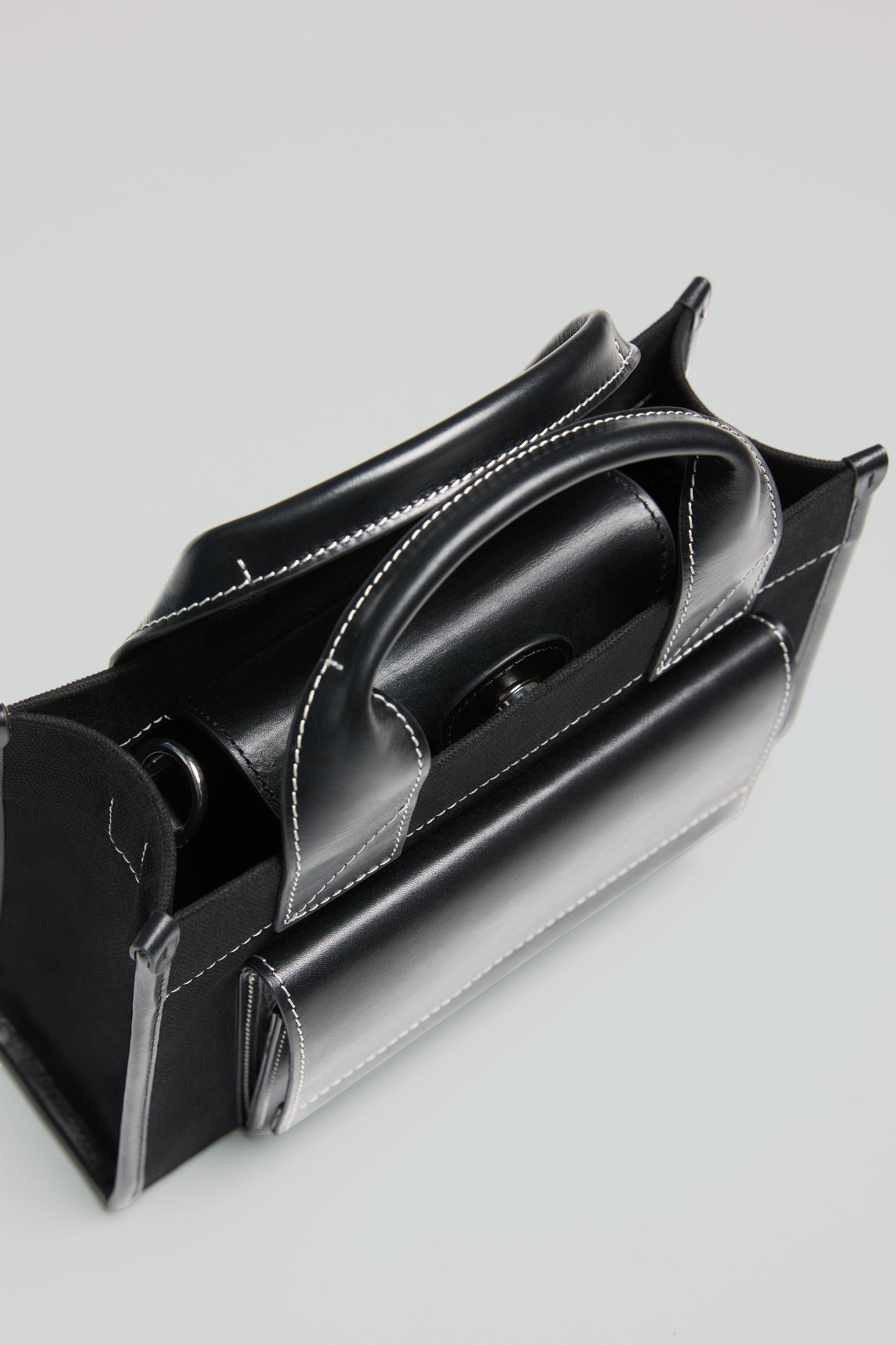 STITCHED POCKET MINI TOTE SİYAH