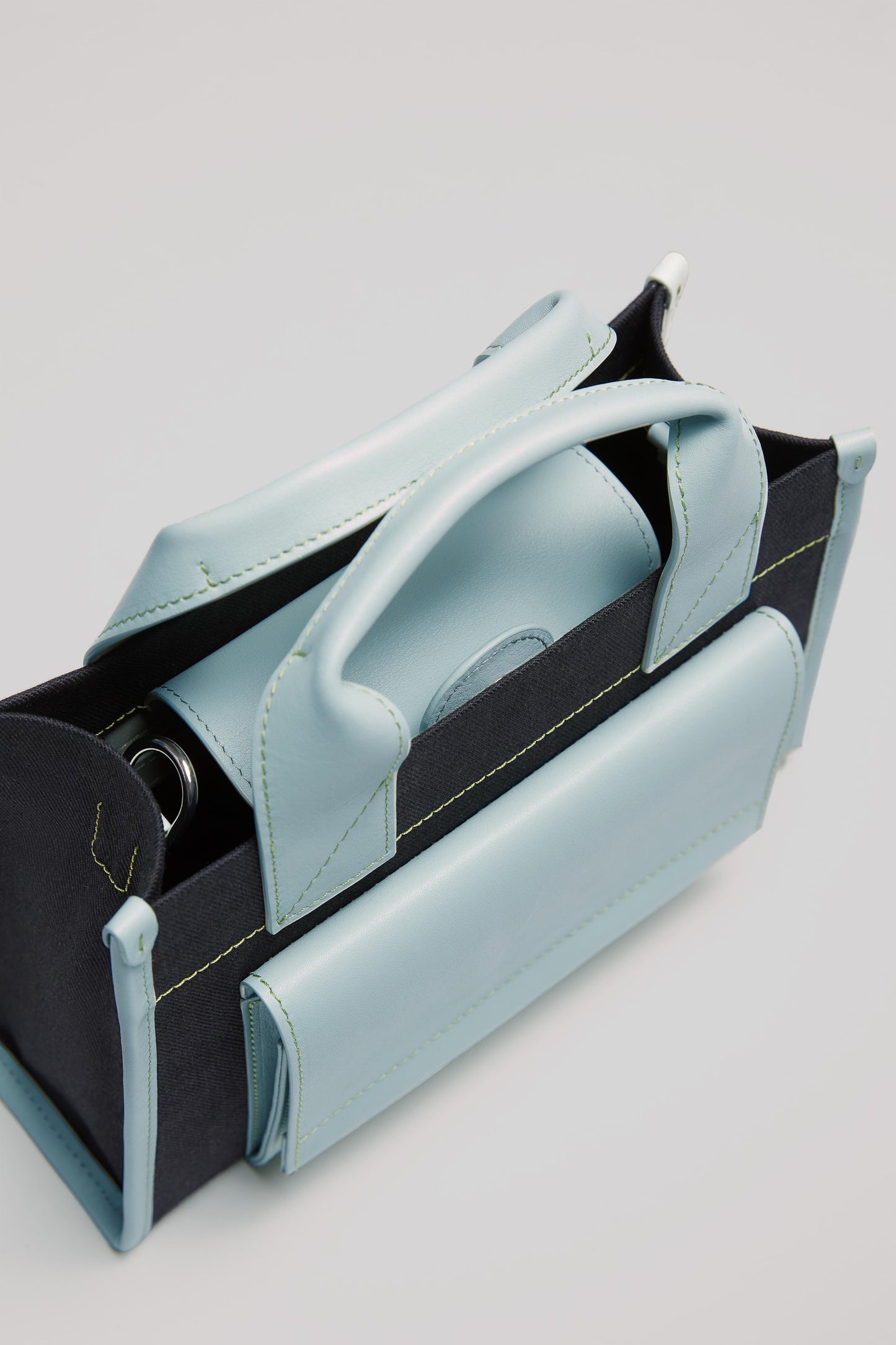 STITCHED POCKET MINI TOTE LACİVERT/SU YEŞİLİ