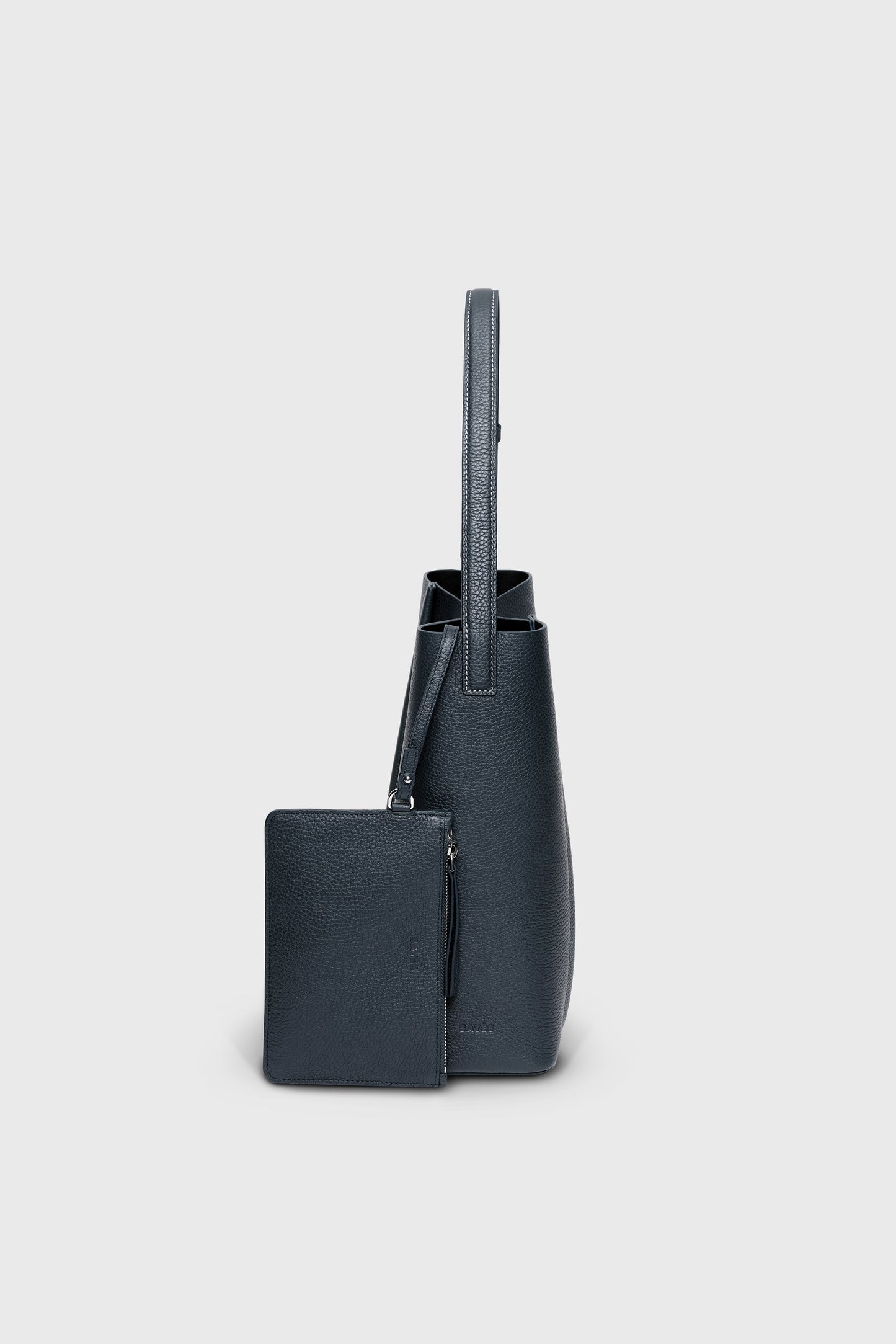 THE LARGE TOTE PLISSÉ MAVİ ANTRASİT