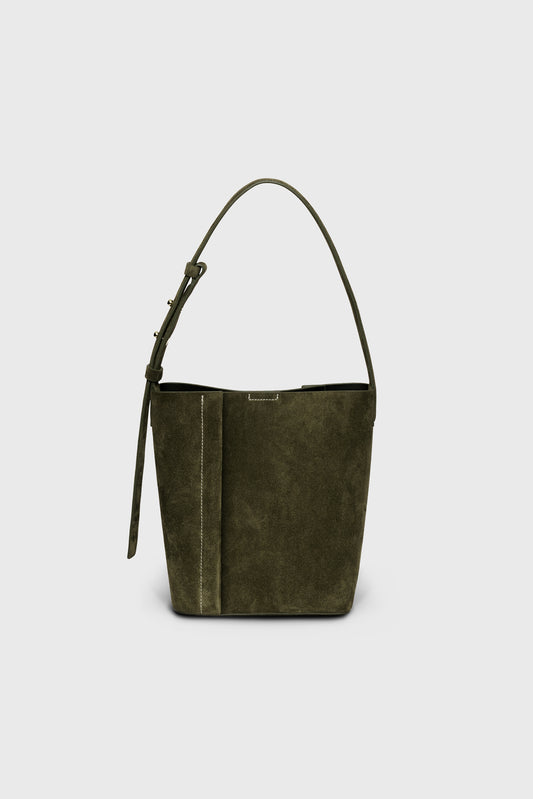 THE MEDIUM TOTE PLISSÉ HAKİ SÜET