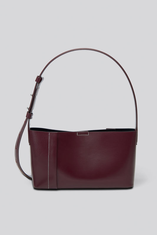 THE SMALL TOTE PLISSÉ BORDO
