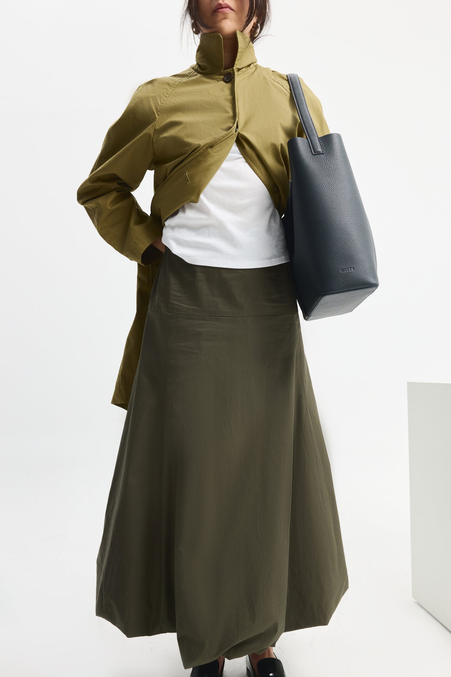 THE LARGE TOTE PLISSÉ MAVİ ANTRASİT