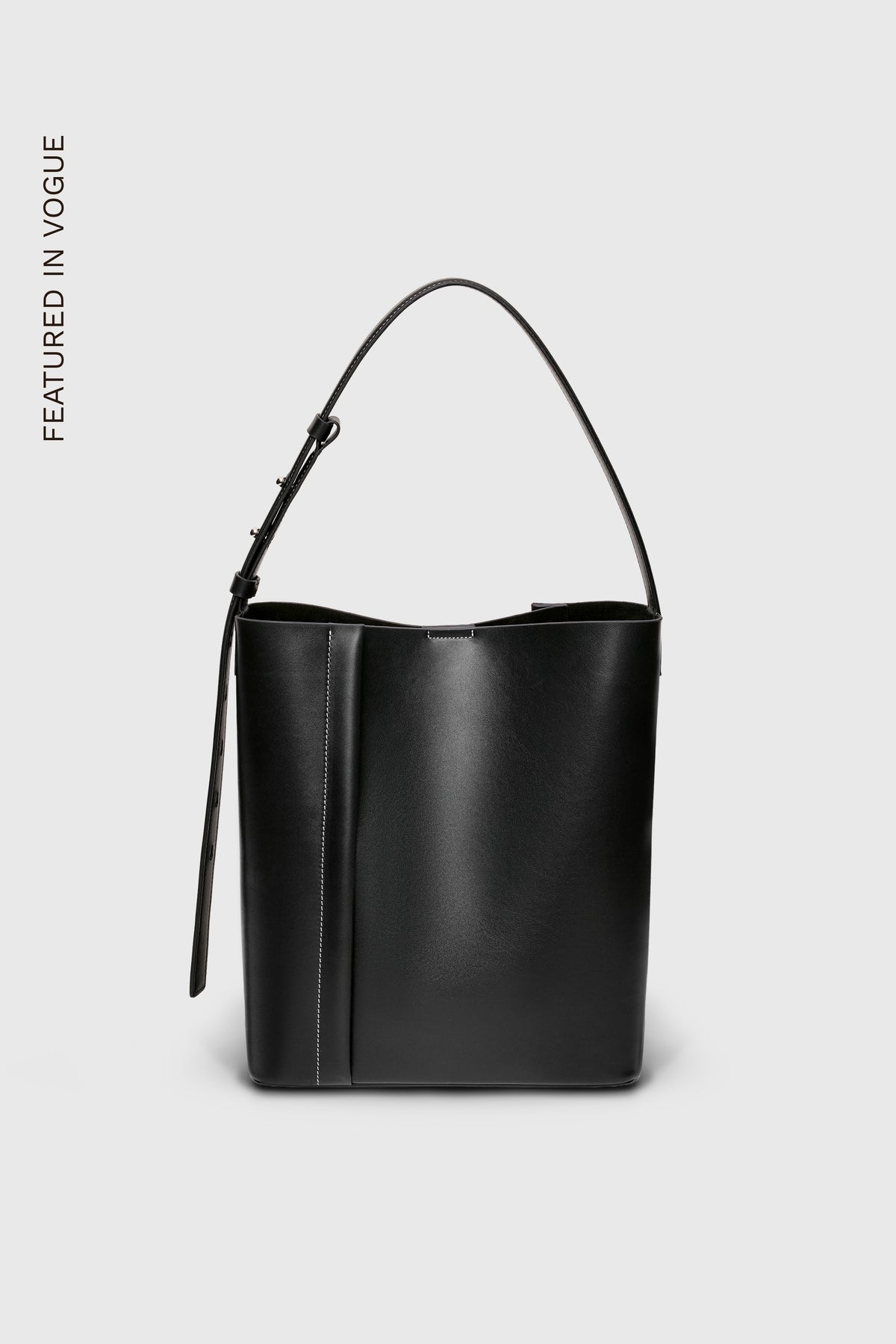 THE LARGE TOTE PLISSÉ BLACK LEATHER