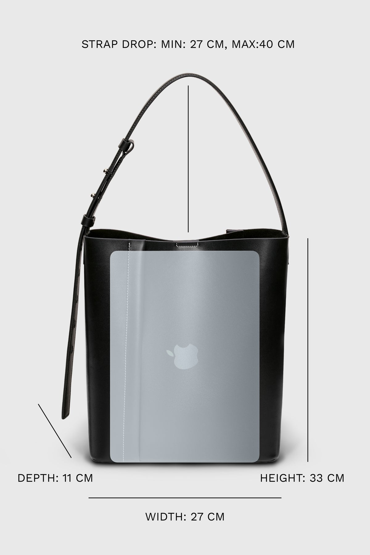 THE LARGE TOTE PLISSÉ BLACK LEATHER
