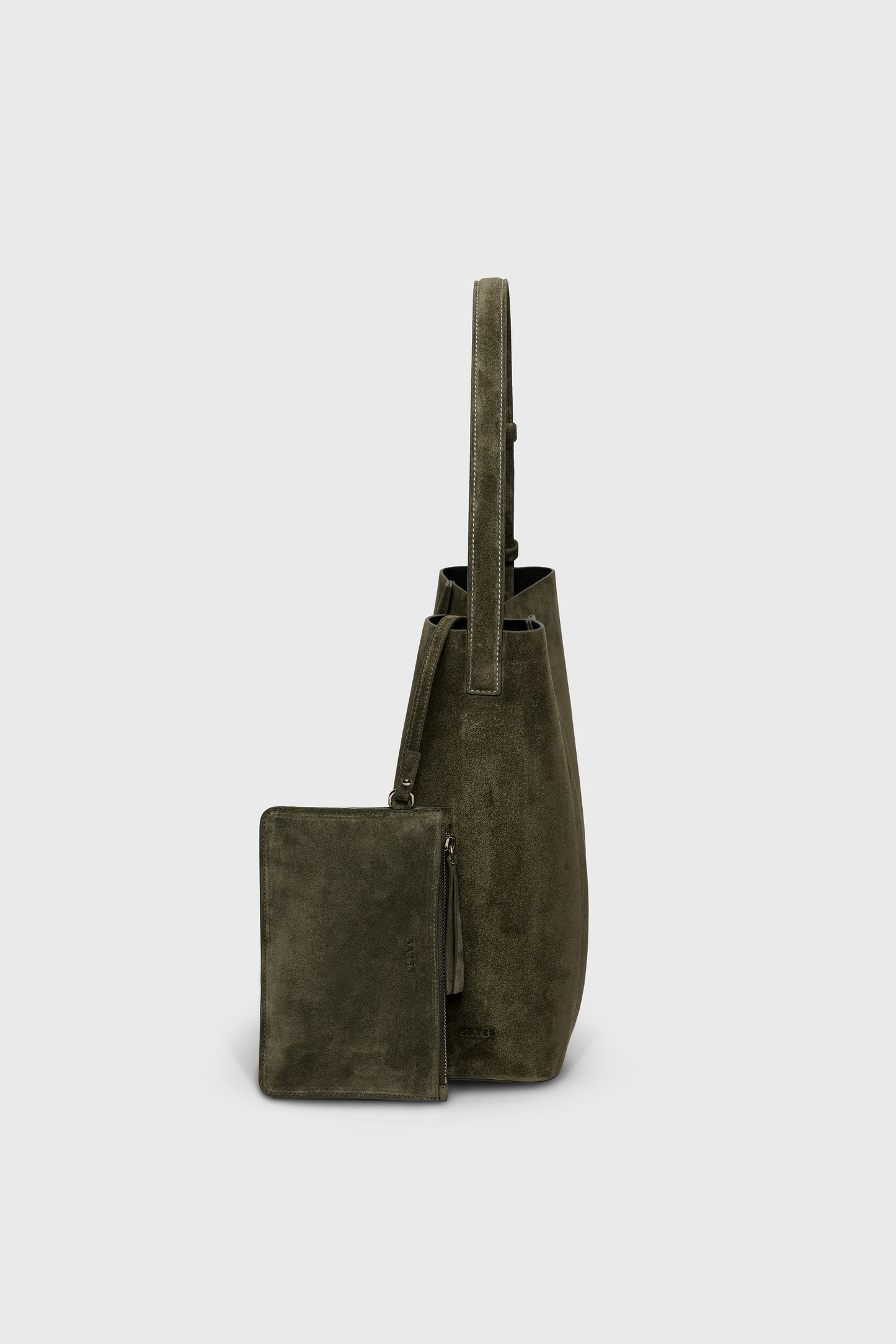 THE LARGE TOTE PLISSÉ HAKİ SÜET