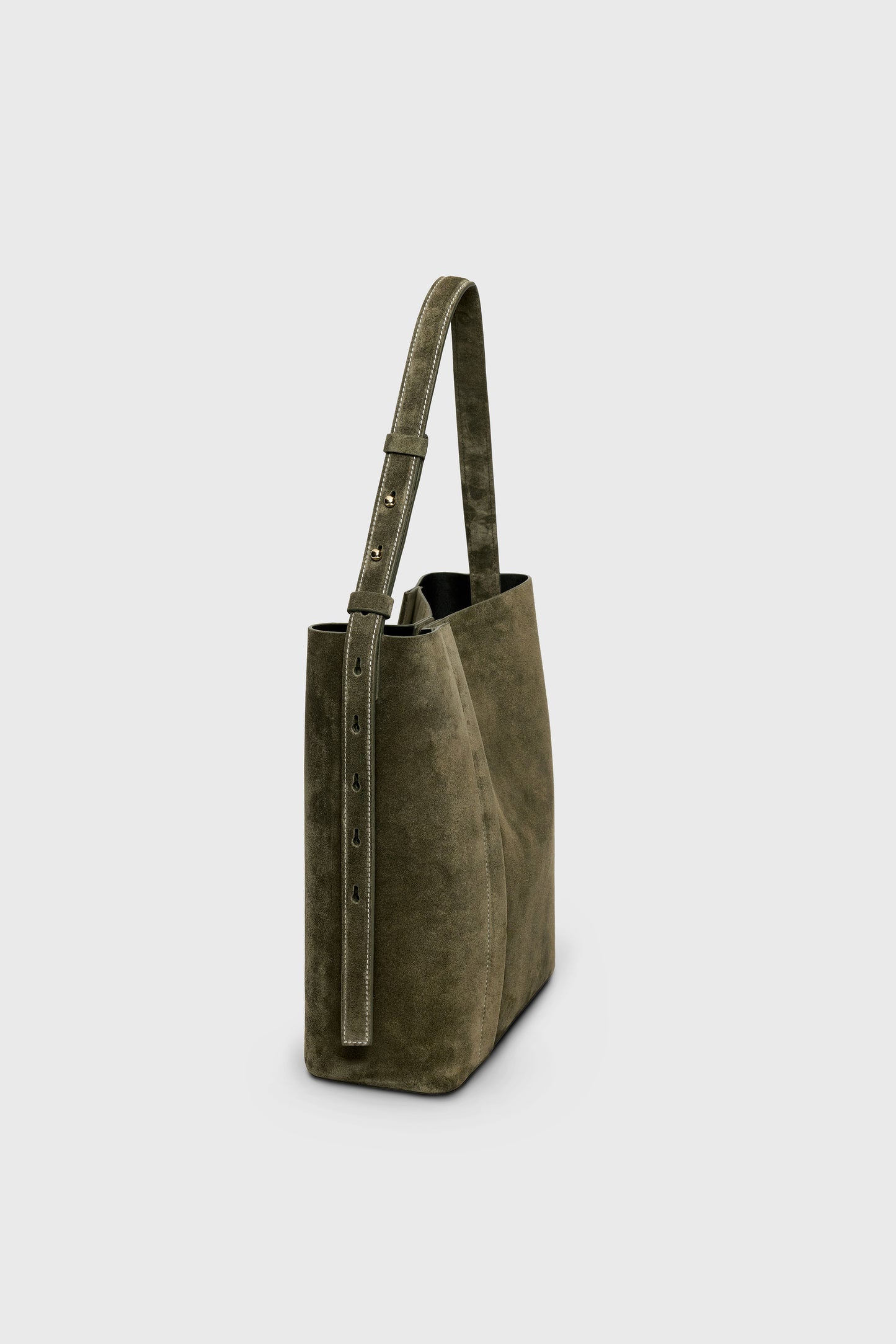 THE LARGE TOTE PLISSÉ HAKİ SÜET