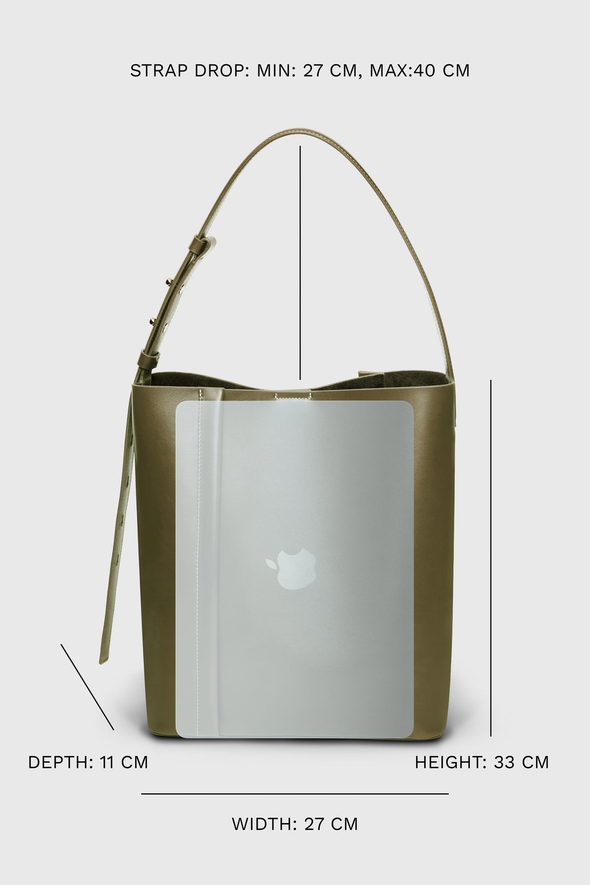 THE LARGE TOTE PLISSÉ KHAKI LEATHER