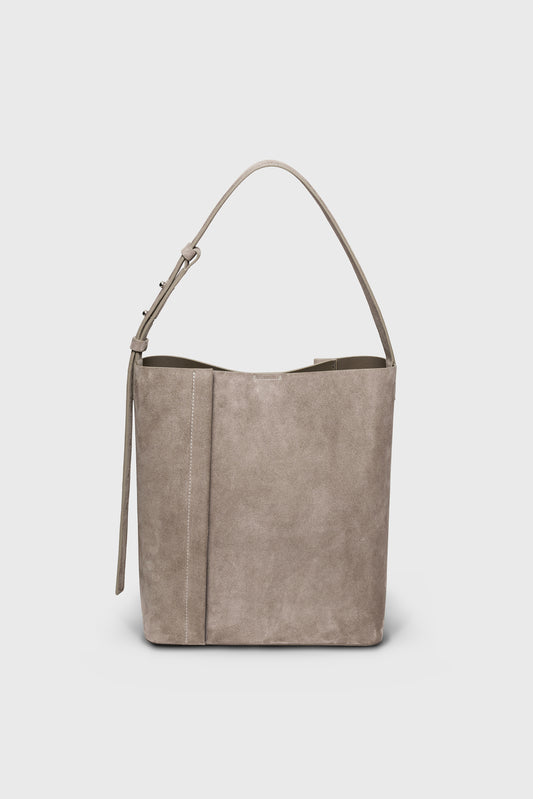 THE LARGE TOTE PLISSÉ KUM BEJİ SÜET