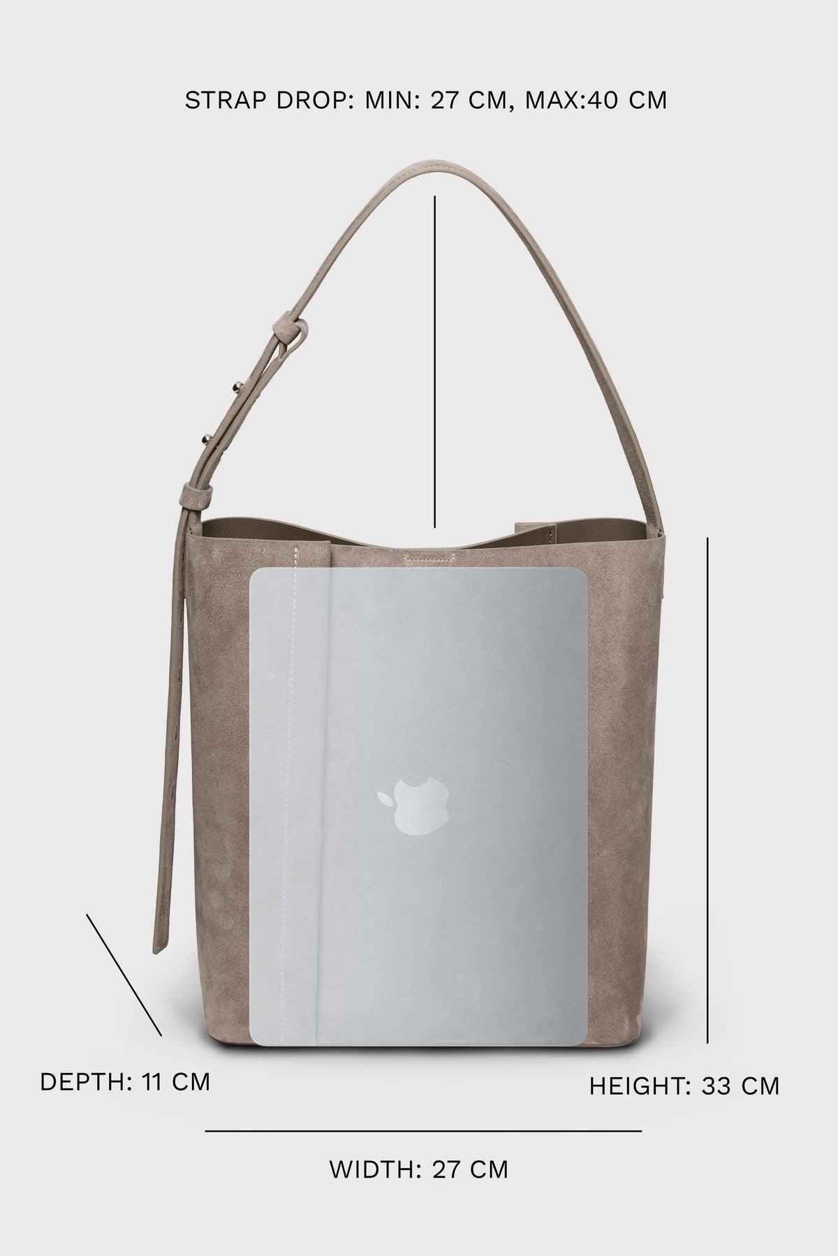 THE LARGE TOTE PLISSÉ SAND BEIGE SUEDE