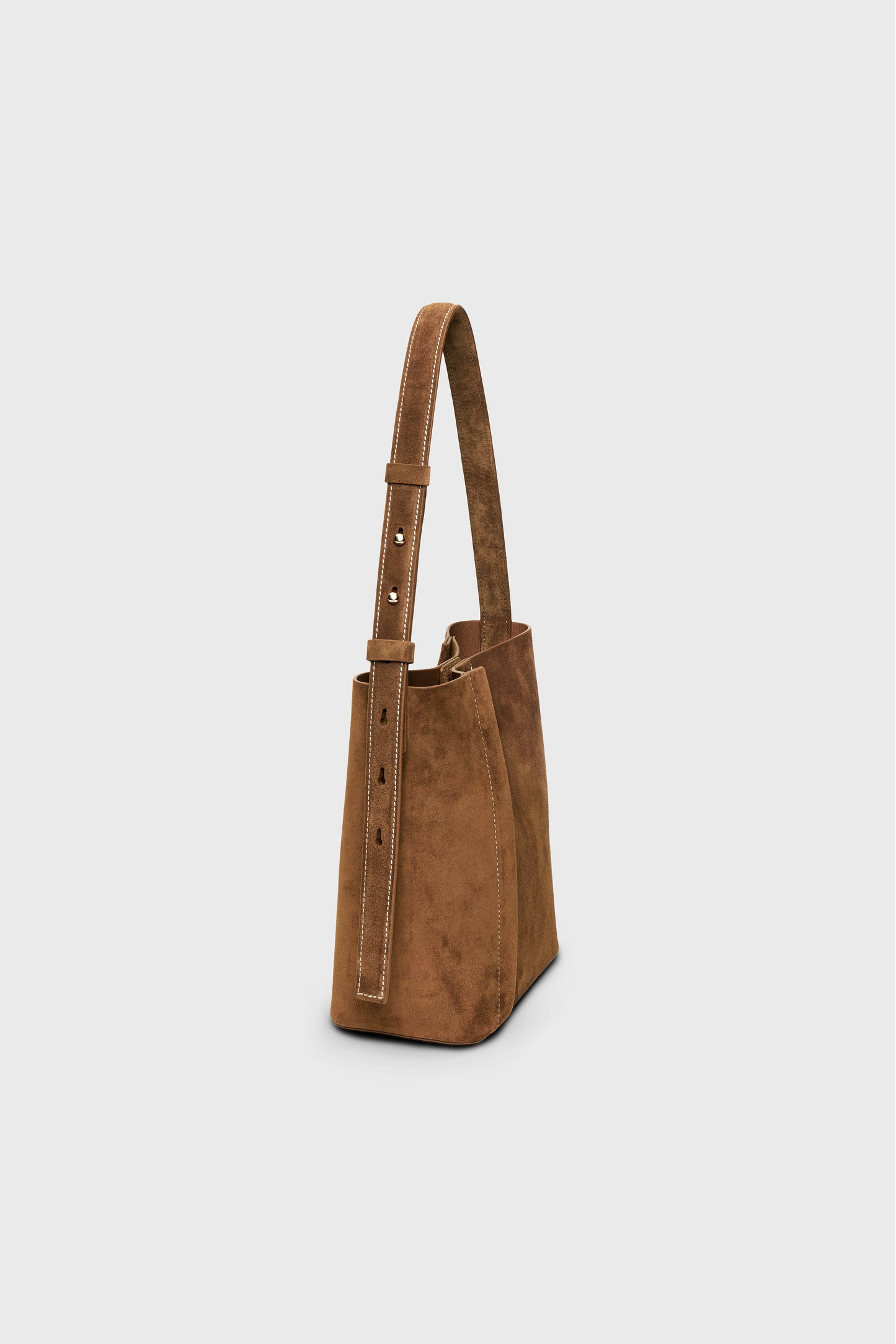 THE MEDIUM TOTE PLISSÉ CAMEL SÜET