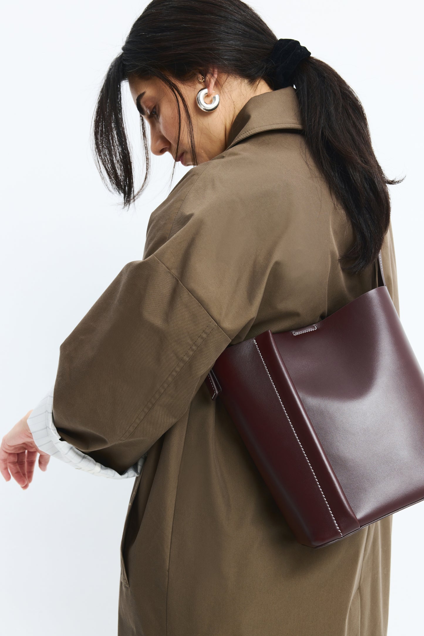 THE MEDIUM TOTE PLISSÉ BORDO